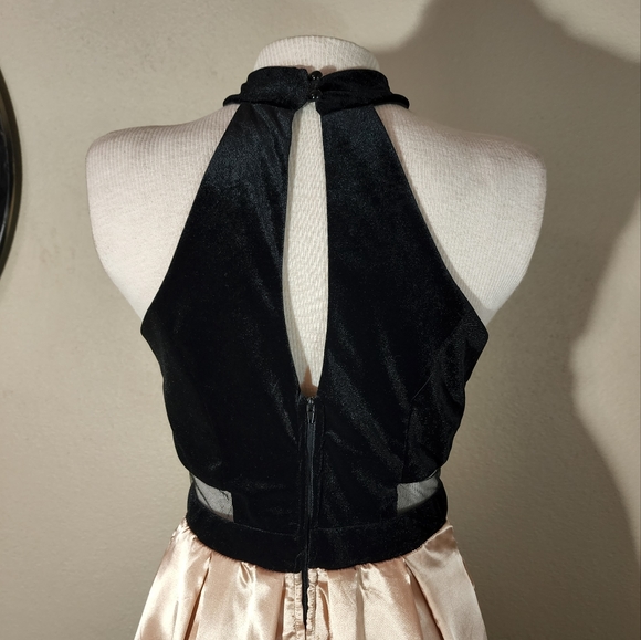 Windsor Dress Sleeveless Pleated Cut Out Velvet and Satin Champagne Size… - Picture 12 of 17